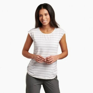 Moving Sale! 💘 Kuhl Laurel Shirt Short Sleeve White Striped Small